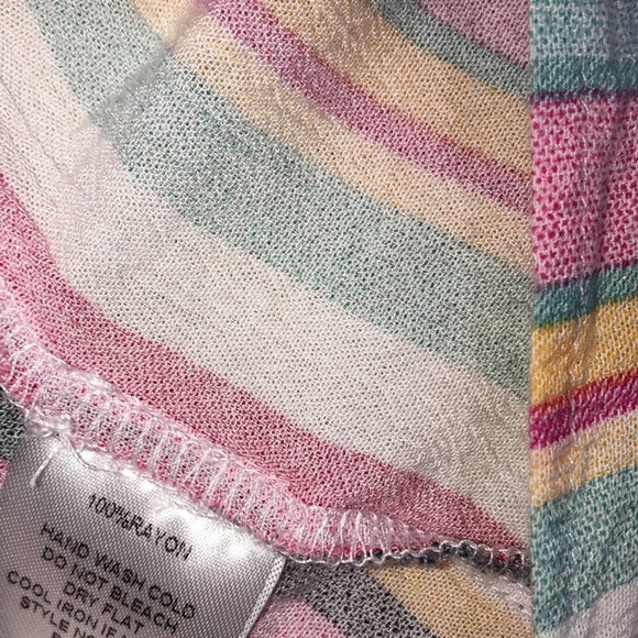 MAIN strip large striped multicolor tie front top - Picture 5 of 5